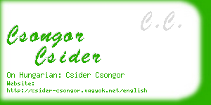 csongor csider business card